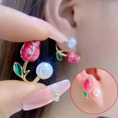 Korean Fashion Seven Star Zircon Earrings | Luxury Crystal Stars Stud Earrings