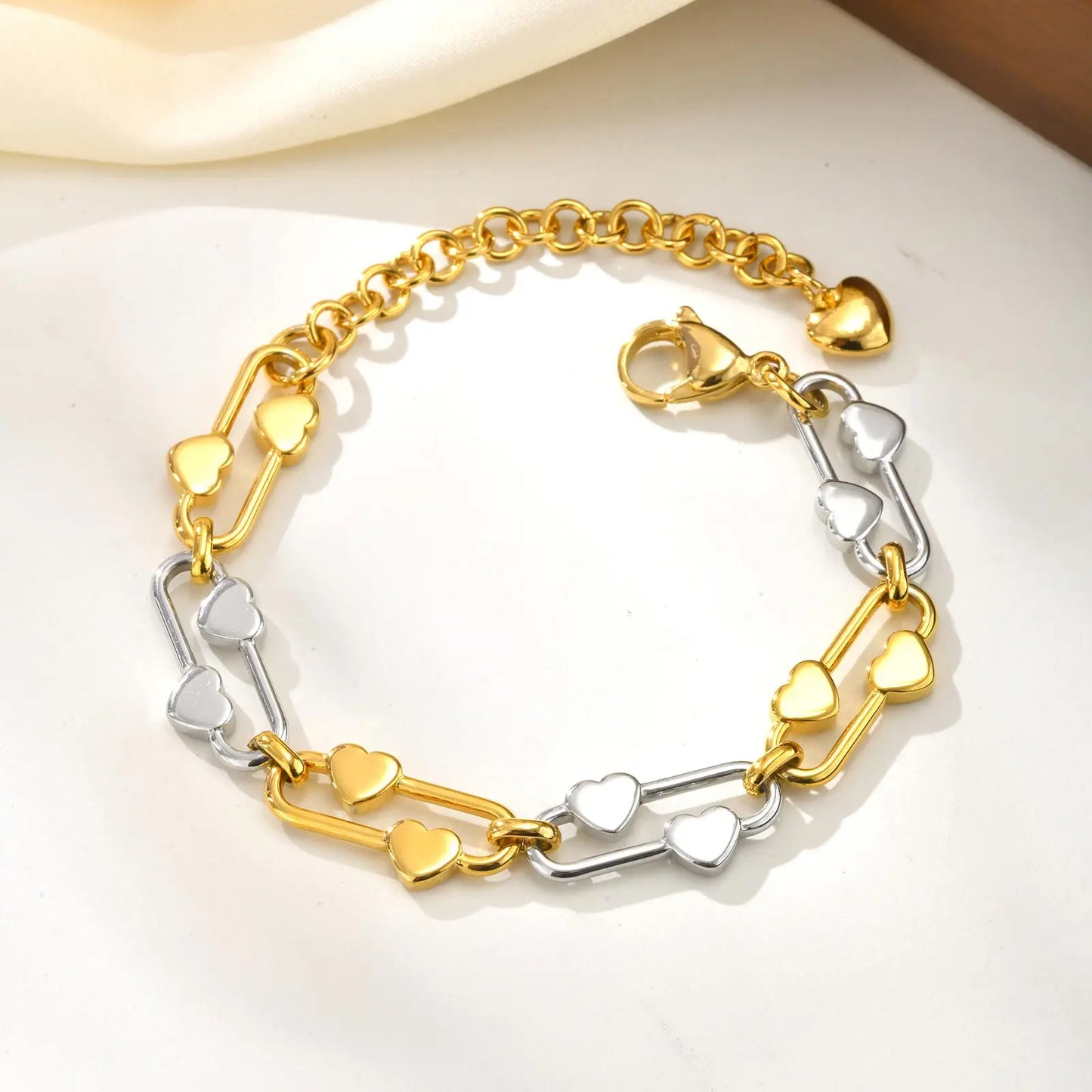 Elliptical Chain Bracelet for Women | Handmade Stainless Steel Jewelry