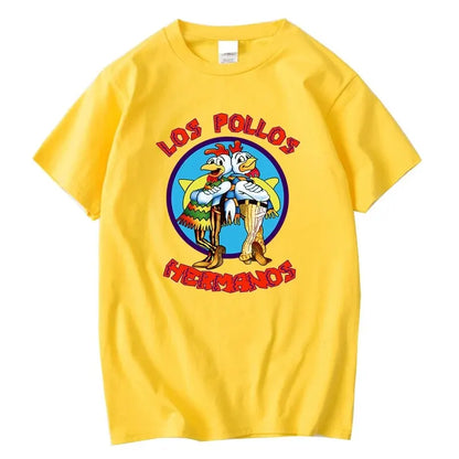 Funny Chicken Graphic T-Shirt Men Casual Short Sleeve Cotton Breathable Tee