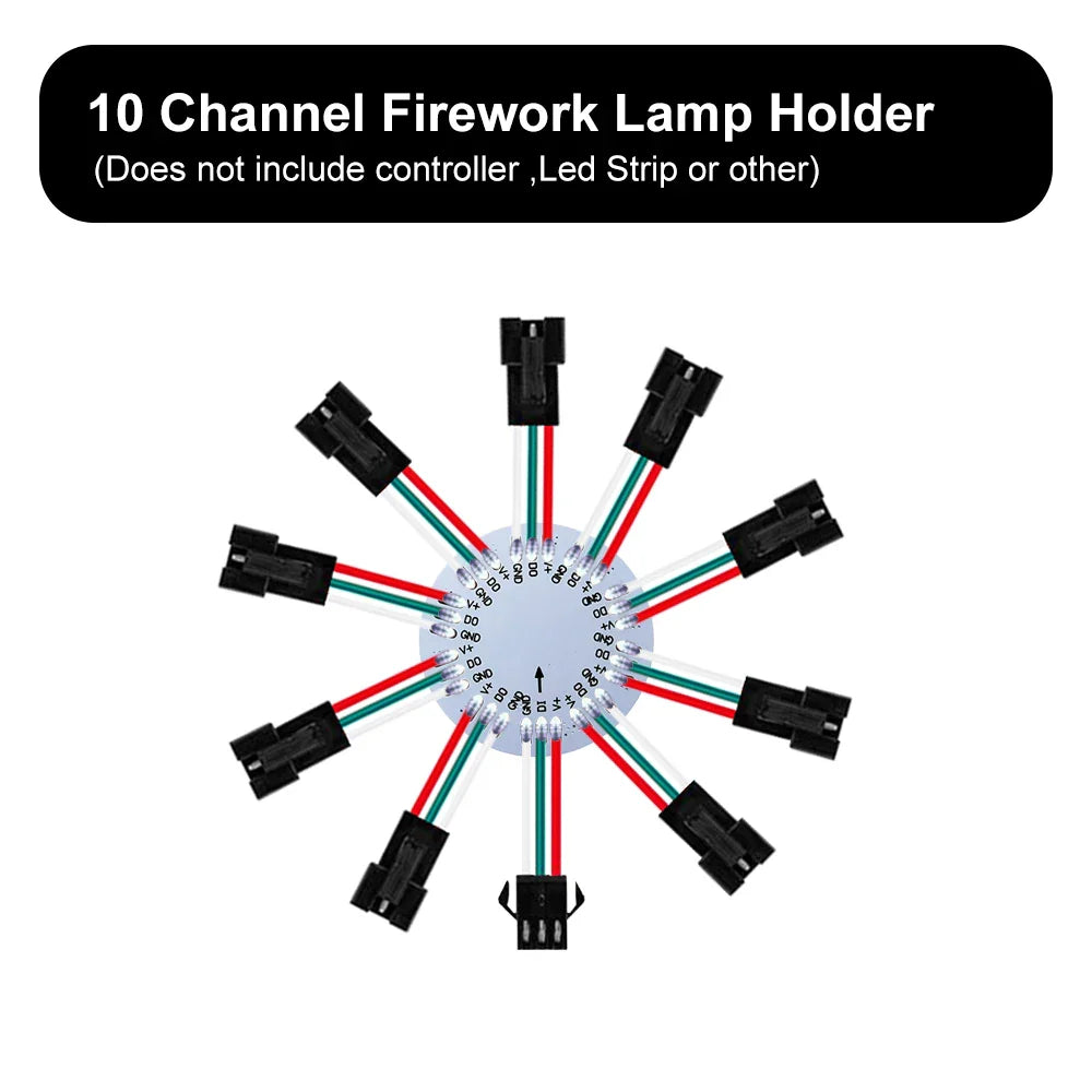 WS2812B LED Firework Light Module Panel 10/11/12/13 Channel | Individually Addressable Pixel Strip Ring