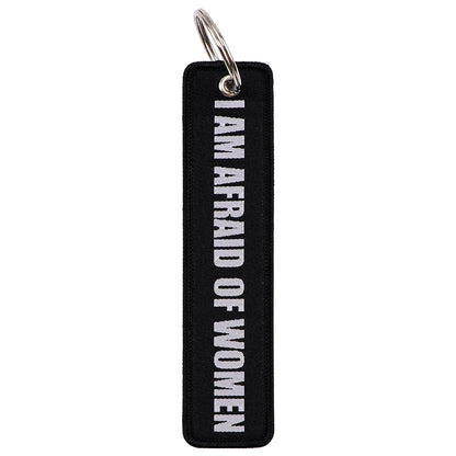 Rock and Roll Key Fob | Black Embroidery Key Tag for Bags and Gifts