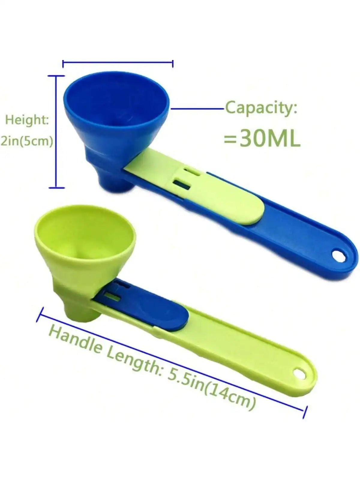 Protein Powder Funnel Spoon | 2-in-1 Measuring Scoop with Longer Handle