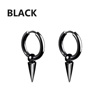 Punk Stainless Steel Stud Earrings Set | Unisex Hip Hop Piercing Jewelry