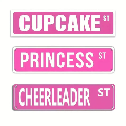 BrandName Aluminum Cheerleading Sign | Cheerleader St Princess St | Vintage Funny Street Decor for Home Club Walls