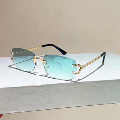Rimless Square Sunglasses | Vintage Gradient UV400 Shades