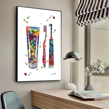Anatomy Human Teeth Art Posters Teeth Row Teeth Illustra Poster HD Posters Home Room Bar Cafe Decor Art Wall Painting Picture