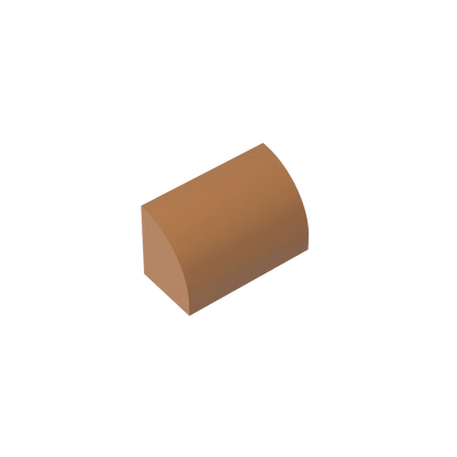 Gobricks GDS-M063 Curved Brick 1 x 2 x 1 No Studs | Compatible Building Block
