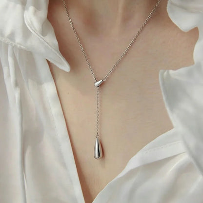 Waterdrop Pendant Necklace | Minimalist Stainless Steel Teardrop Jewelry for Women