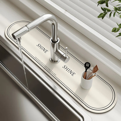 Sink Faucet Mat Kitchen Mat Drainage Mat Absorbent Table Mat Diatom Mud Bathroom Non-Slip Mat Waterproof Countertop Protection