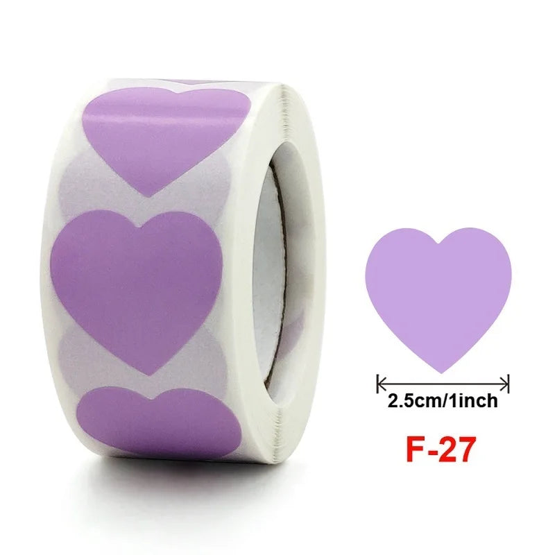Heart Stickers and Star Stickers Roll | 100-500pcs Thank You Labels for Small Packaging