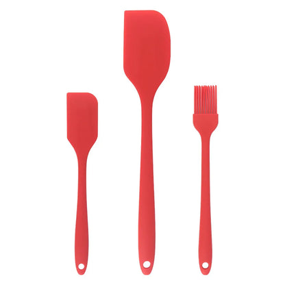 3-Piece Silicone Baking Spatula Set | All-in-One Kitchen Baking Tools