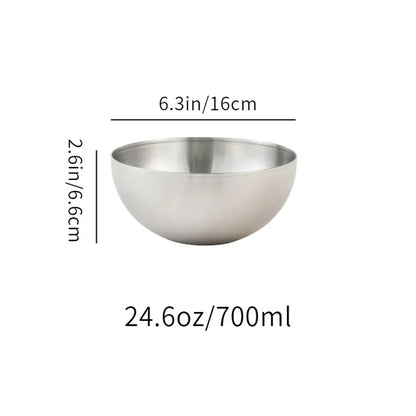 Korean stainless steel fruit and vegetable salad bowl with rice bowl, cold noodle bowl, instant noodle bowl, cold mixing bowl