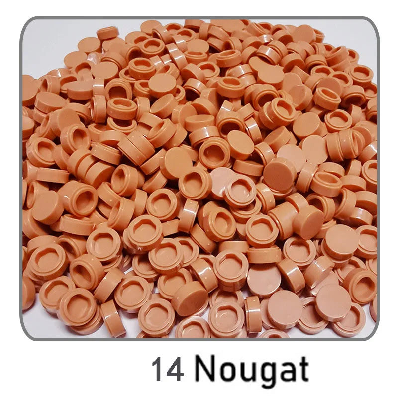 1000Pcs Tile 1x1 Round Building Blocks | 52 Color DIY Educational Creative Toy Set