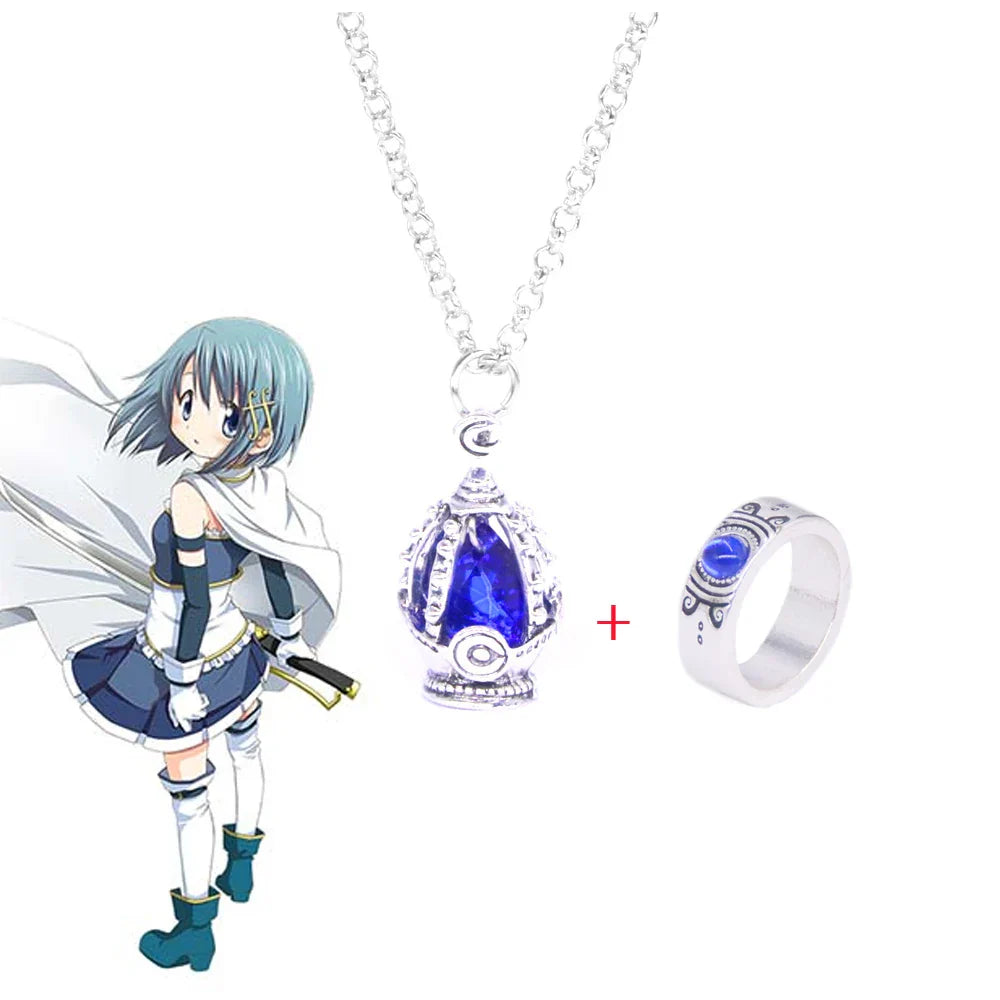 Madoka Magica Soul Gem Pendant Necklace | Anime Jewelry Set