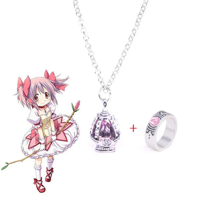 Madoka Magica Soul Gem Pendant Necklace | Anime Jewelry Set