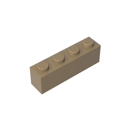 Gobricks GDS-534 Brick 1 x 4 without Bottom Tubes | Compatible Building Block Set