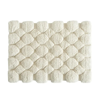 Ivory 2-Piece Cotton Bath Rug Set – 40x60cm&50x80cm Machine Washable Mats for Bathroom, Tub & Shower