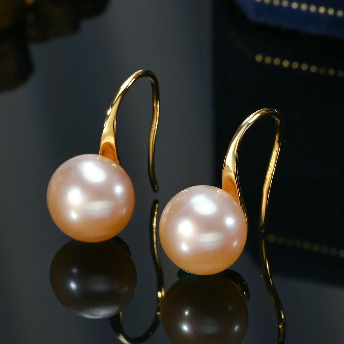 Freshwater Pearl Stud Earrings 8-9mm | AAAA Grade Round Pearl Jewelry for Women
