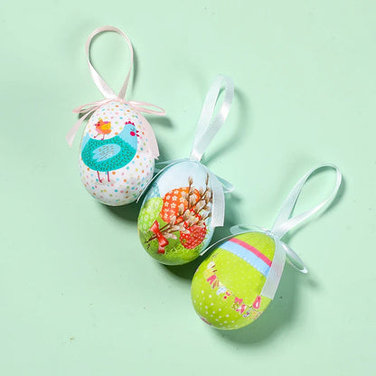 3 Pcs Easter Eggs Bunny Easter Decoration Basket 7 Cm Foam Eggs Home Decor Festoons Hen Party Room Deco Easter Decoration 2024