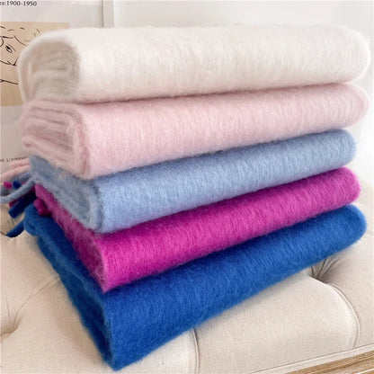 Women's Cashmere-Feel Long Tassel Scarf Shawl - Pashmina Blanket Wrap 94 in (240 cm) Thick Soft Winter Wrap