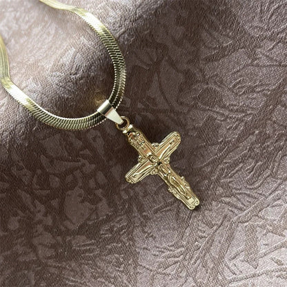 Christian Cross Necklace for Men Women | Stainless Steel Religious Pendant Jewelry