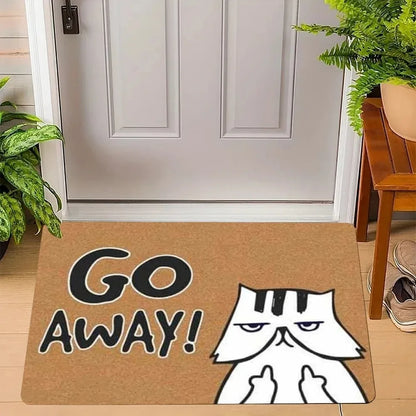 Go Away Doormat Weird Cat Rug Non-Slip All-Weather Carpet  Humorous Welcome Mat for Indoor Outdoor Entryway Home Decor  Carpet