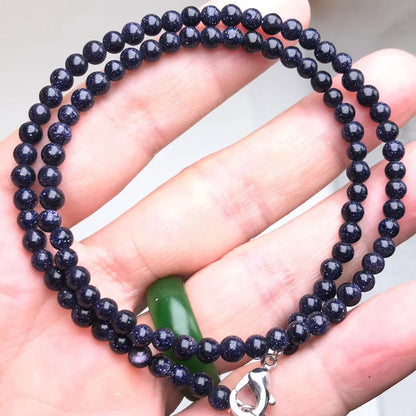 Natural Stone Bead Adjustable Necklace | Agate Opal Tigers Eye Quartz Crystal Jewelry