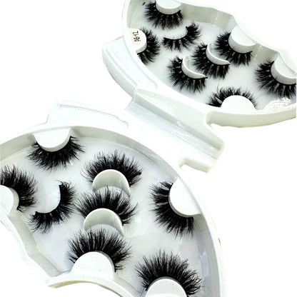 5-8 Pairs Natural Russian Striped Mink Lashes | 3D Volume Wavy False Eyelash Extensions