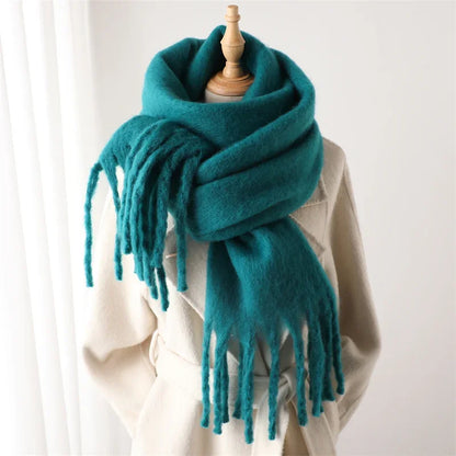 Women's Cashmere-Feel Long Tassel Scarf Shawl - Pashmina Blanket Wrap 94 in (240 cm) Thick Soft Winter Wrap