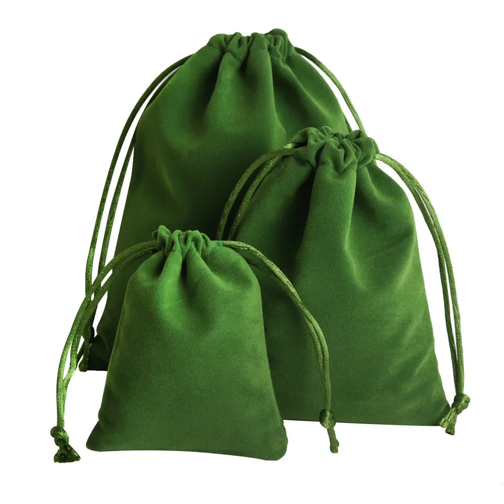 10pcs Drawstring Velvet Jewelry Gift Bags | Soft Plush Multi-Color Pouches for Wedding Christmas Party