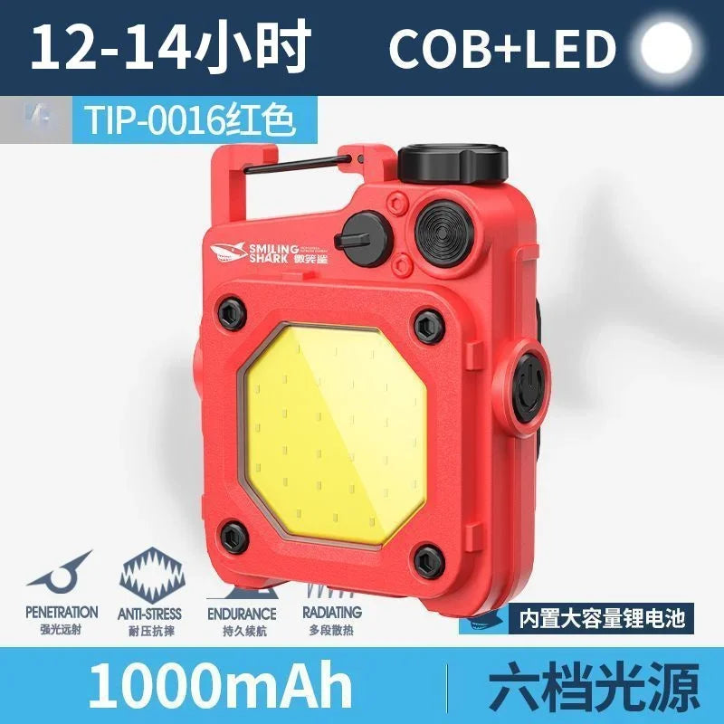 SMILING SHARK Flashlight Magnetic Clip Running Light | Rechargeable Outdoor Camping Lantern
