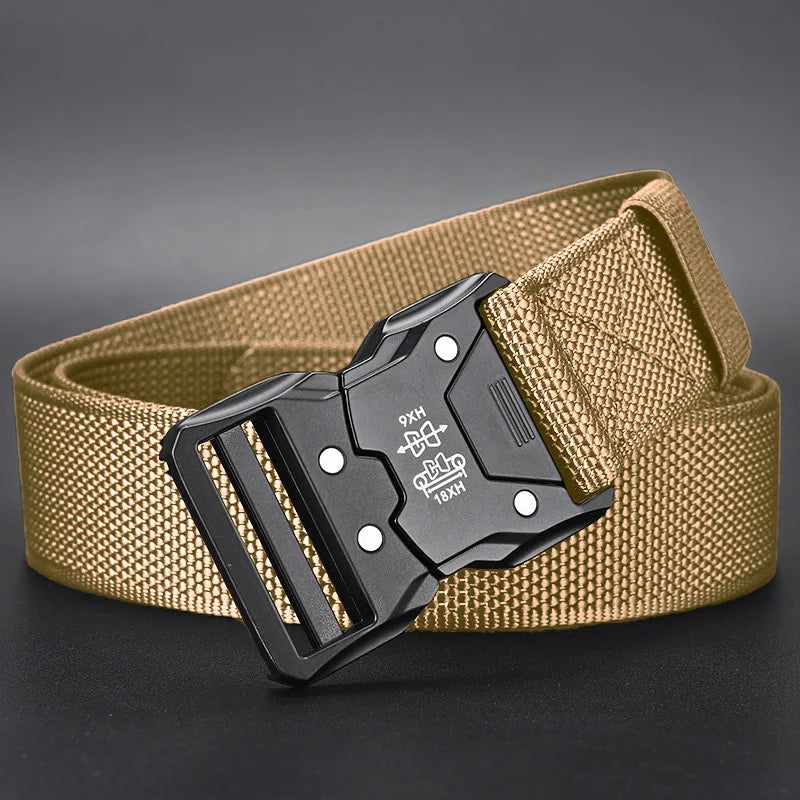 Tactical Waist Belt with Quick-Release Automatic Buckle — 1.5 in (3.7 cm) Durable Unisex Outdoor Belt