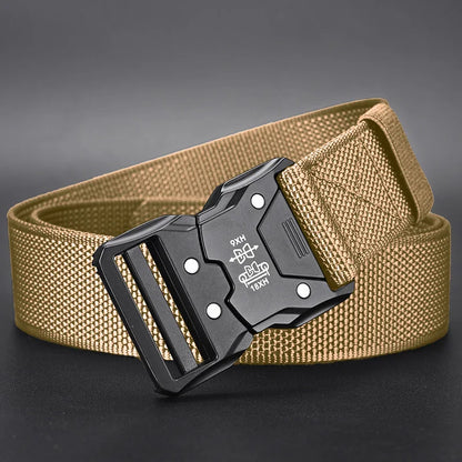 Tactical Waist Belt with Quick-Release Automatic Buckle — 1.5 in (3.7 cm) Durable Unisex Outdoor Belt