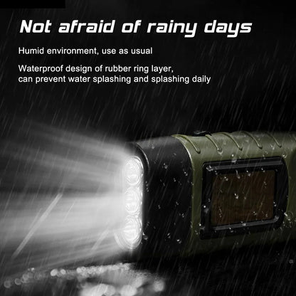 Solar Hand Crank Flashlight | Portable LED Emergency Lantern for Camping and Hiking