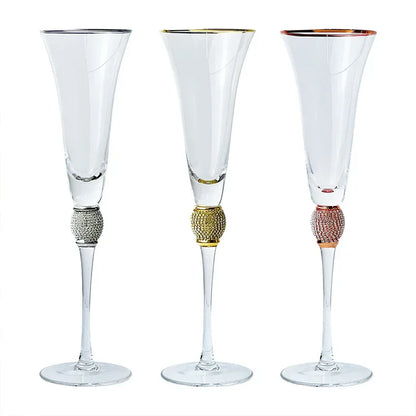 2Pcs Creative Gold Rimmed Glass Cup Red Wine Cocktail Champagne Whiskey Glass Drink Cup Bar Party Goblet Wedding Supplies Gift
