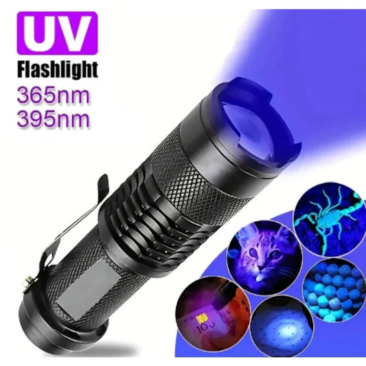 UV LED Flashlight Portable Blacklight | 365/395nm Wavelength for Pet Urine, Scorpion Detection & Hygiene