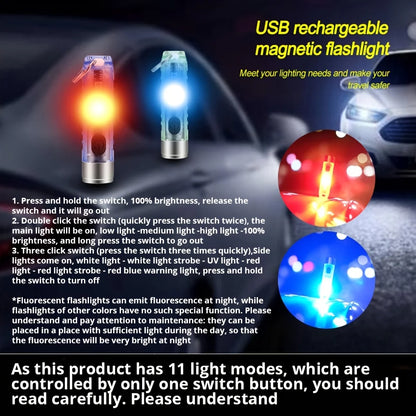 Mini Keychain Light | Portable LED Flashlight with USB Charging