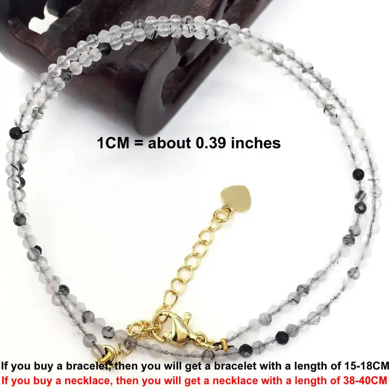 Faceted Gemstone Beaded Necklace and Bracelet Set | Natural Crystal Choker Jewelry for Men and Women