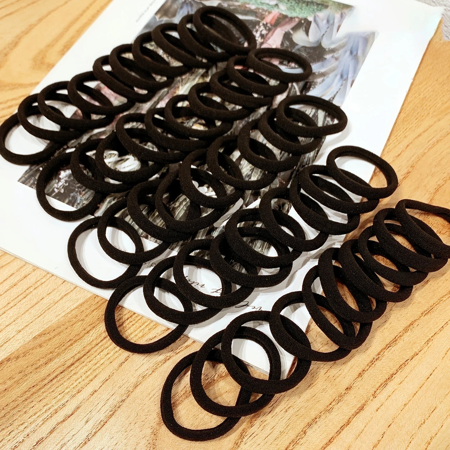 20-Pack Black Seamless High-Elastic Hairbands for Women — Non-Damaging Ponytail Holders & Hair Ties