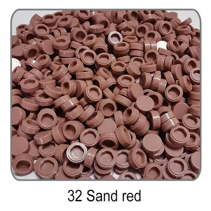 1000Pcs Tile 1x1 Round Building Blocks | 52 Color DIY Educational Creative Toy Set
