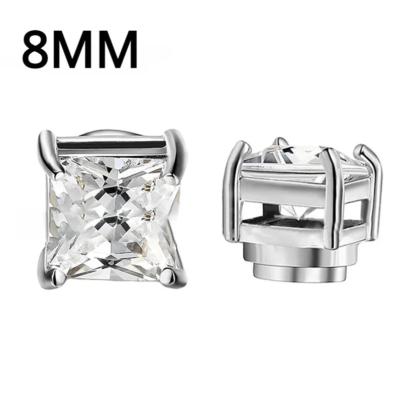 Fashion Crystal Magnetic Clip Ear Stud | Non Piercing Earrings for Men Women