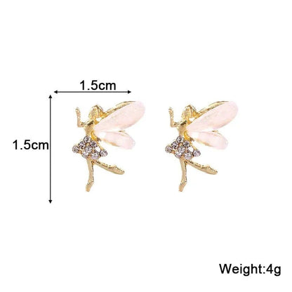 White Flower & Butterfly Dangle Earrings – Acrylic Pearl Heart Jewelry