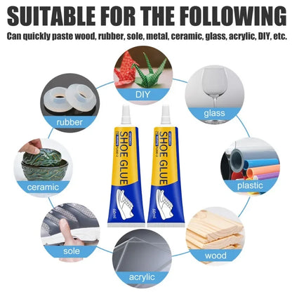 Strong Shoe Repair Adhesive | Waterproof Shoemaker Glue for Leather Rubber and Plastic