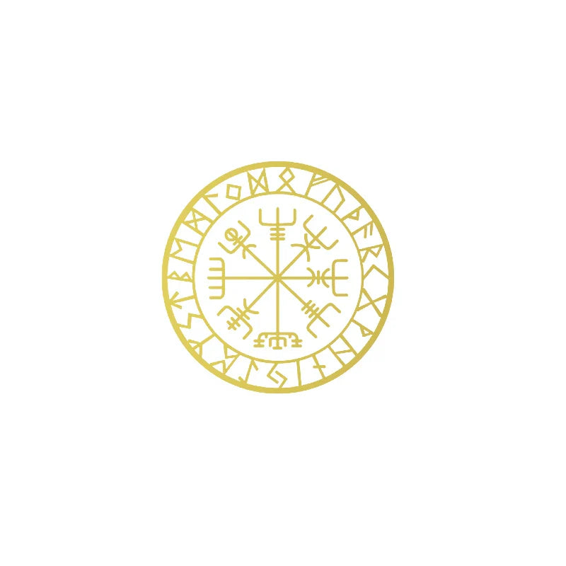 Viking Protection Runes Vegvisir Compass Talisman Red Vinyl Decal | Car and Laptop Decorative Sticker
