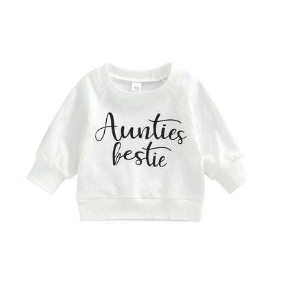 Baby Long Sleeve Letter Print Sweatshirt | Soft Cotton Blend Pullover for Girls