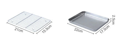 304 Wire Steaming Kebab Barbecue Mesh Rack BBQ Grill Mesh Net Carbon Stainless Steel deep Square Plate cafeteria Storage trays