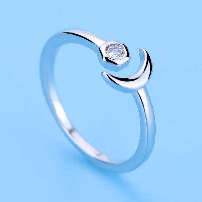 925 Sterling Silver Zircon Adjustable Ring | Women's Cocktail Jewelry