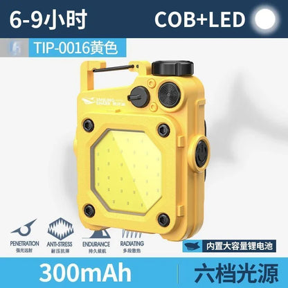 SMILING SHARK Flashlight Magnetic Clip Running Light | Rechargeable Outdoor Camping Lantern