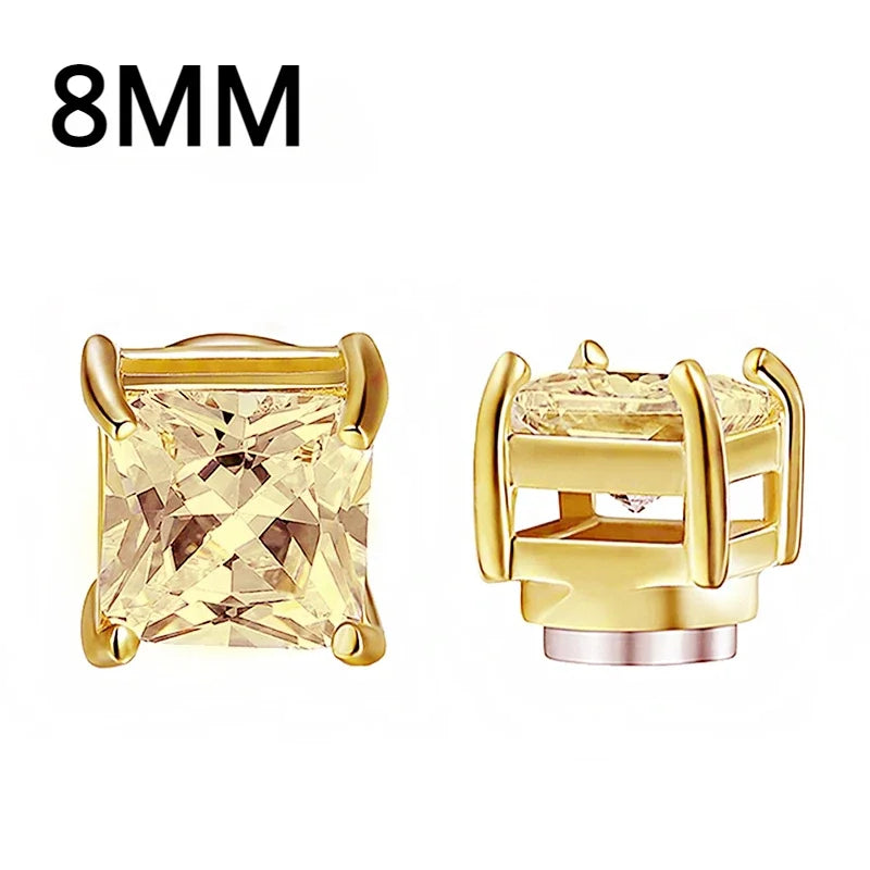 Fashion Crystal Magnetic Clip Ear Stud | Non Piercing Earrings for Men Women