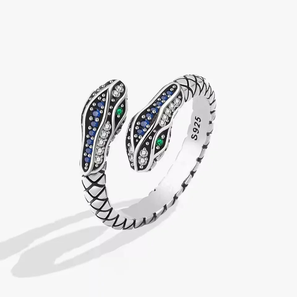 PANJBJ Real 925 Sterling Silver Retro Round Ring | Vintage Fine Jewelry for Women
